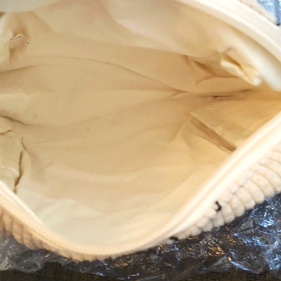 Lyanyan 2 Piece Makeup Bag Set in Beige Corduroy with a Black Smiley Face Print - Picture 4 of 7